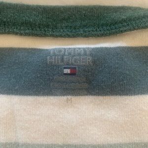 Green striped tommy v-neck